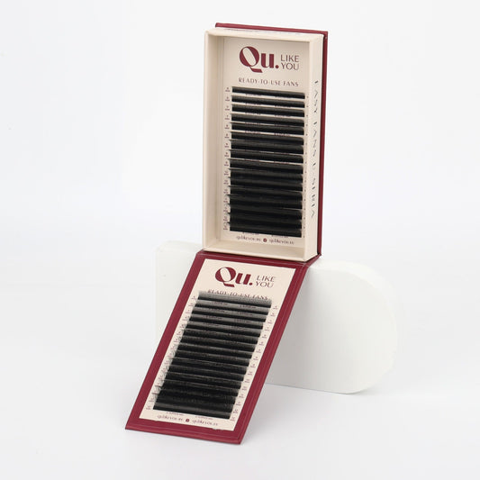EASY FANS U-Seria Eyelash Extensions Technology – Mixed Curl Set, Black (32 Lines) Qu.Like You