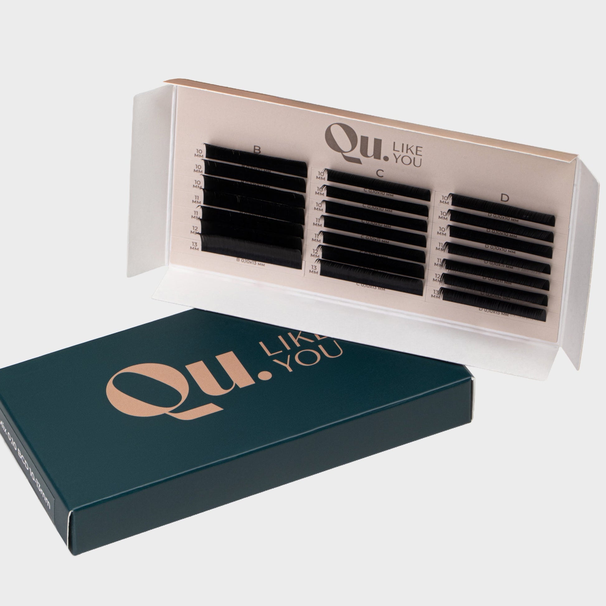 Eyelash Extensions Black – Mixed Curl Set / 0.10 mm Qu.Like You