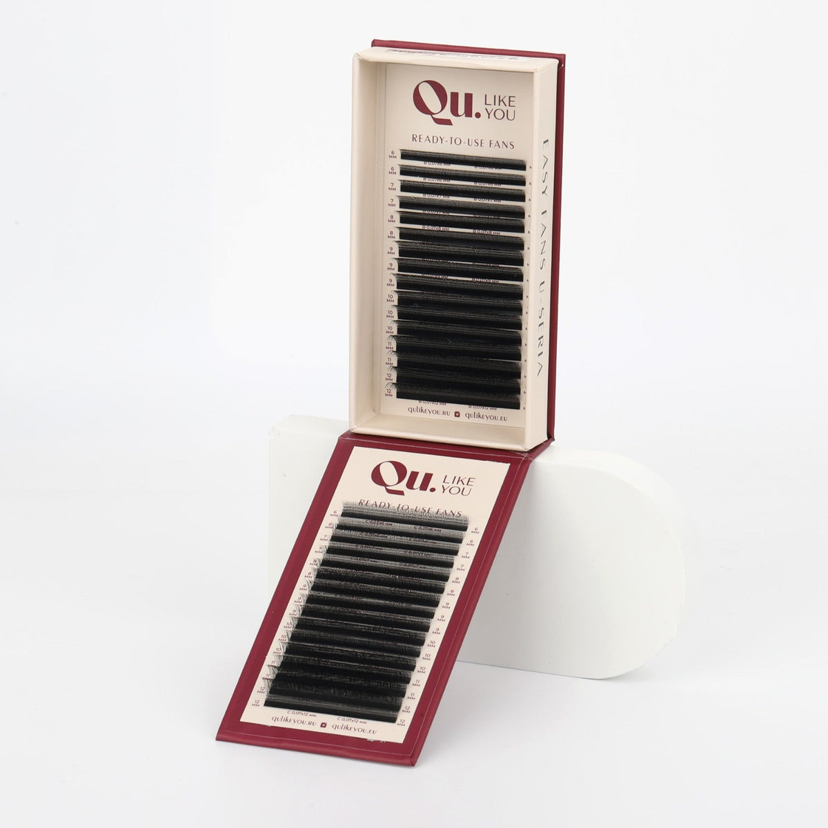 EASY FANS U-Seria Eyelash Extensions Technology – Mixed Curl Set, Black (32 Lines) Qu.Like You