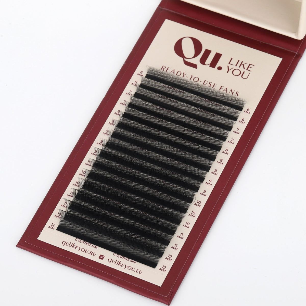 EASY FANS U-Seria Eyelash Extensions Technology – Mixed Curl Set, Black (32 Lines) Qu.Like You