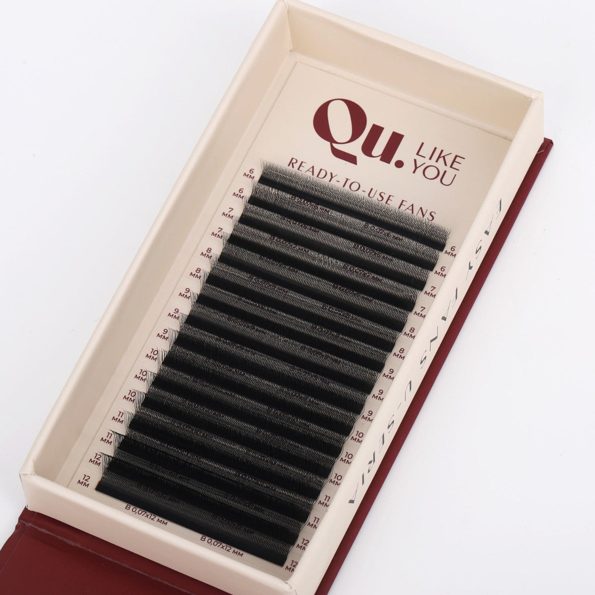 EASY FANS U-Seria Eyelash Extensions Technology – Mixed Curl Set, Black (32 Lines) Qu.Like You