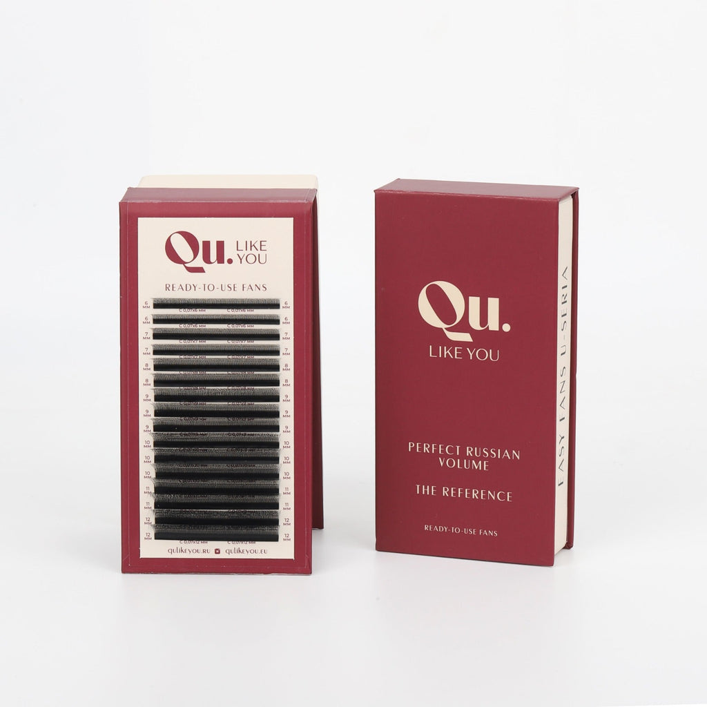EASY FANS U-Seria Eyelash Extensions Technology – Mixed Curl Set, Black (32 Lines) Qu.Like You